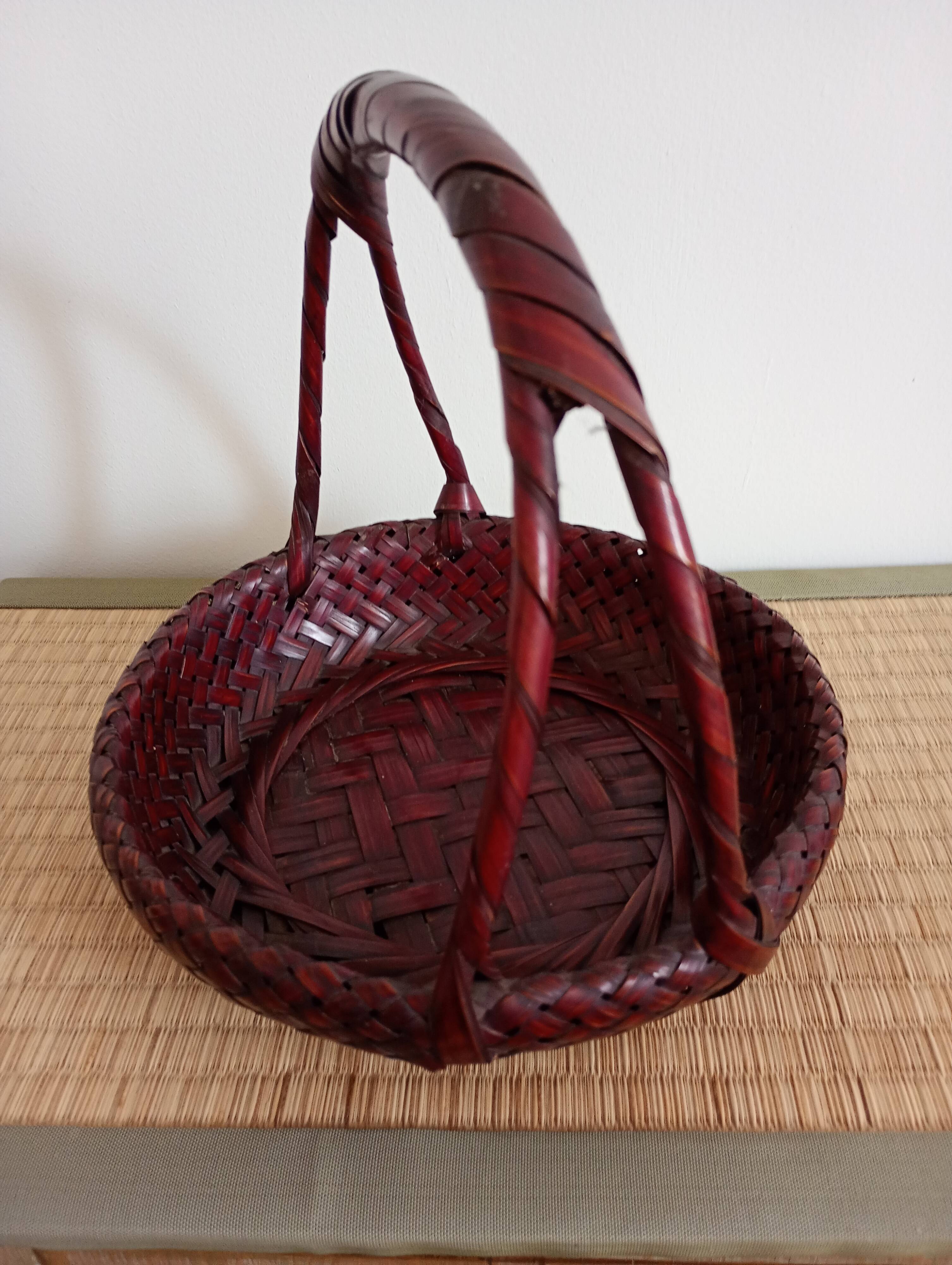 Japanese woven bamboo basket. Ikebana