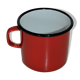 Mug cup red enamelled sheet metal japy