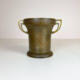 Art Deco champagne cooler in copper and brass with relief patterns, Sweden, 1930s.