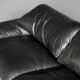 Two seater Maralunga Sofa in Black Leather for Cassina. 1970s