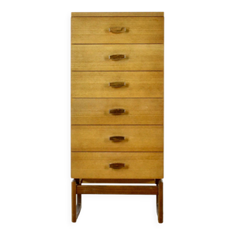 Midcentury Quadrille Teak Tallboy / Chest Of Drawers. Vintage Modern