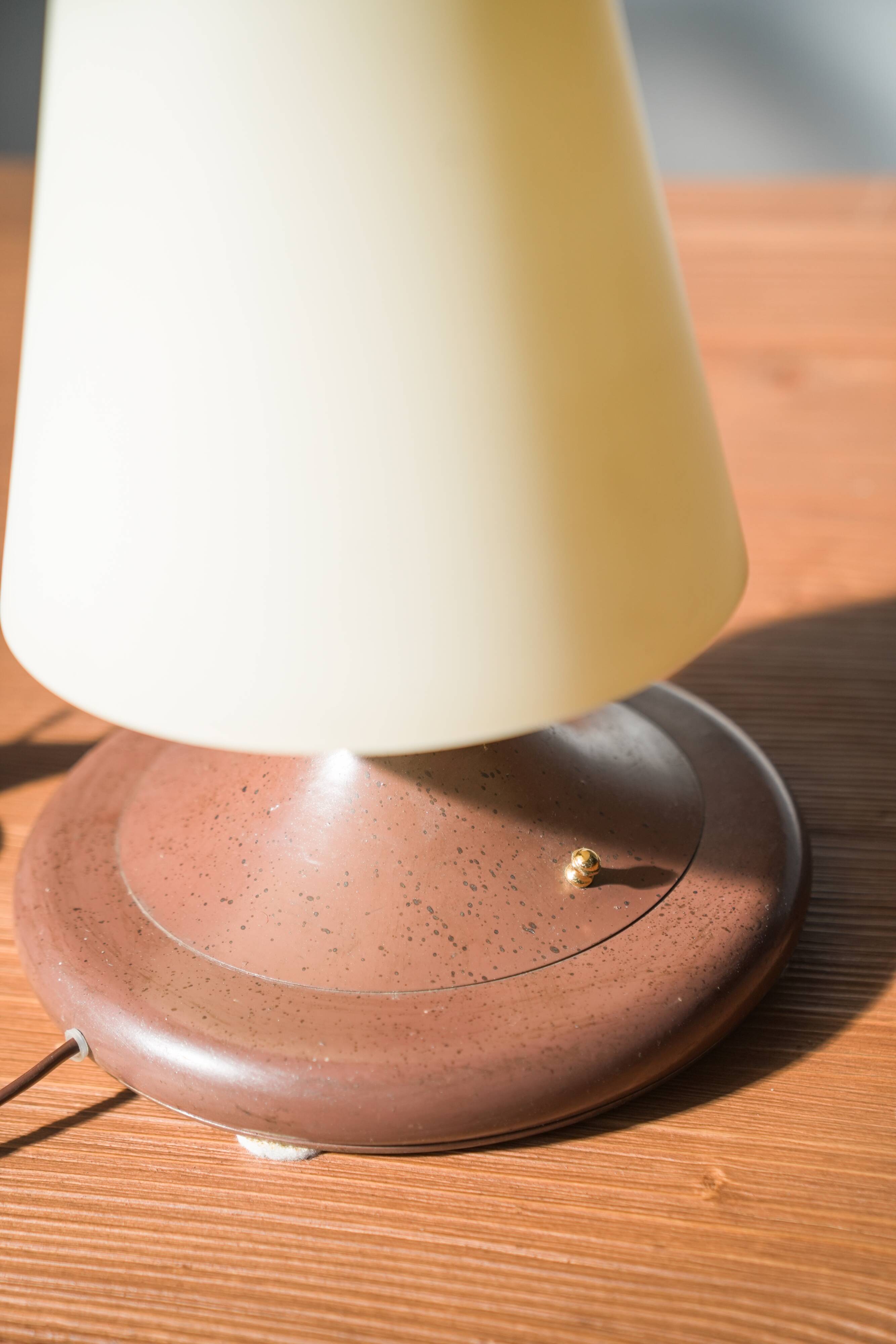 1970s-80s Brass and Glass Table Lamp