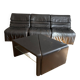 Modular canapé De Sede + matching tables – black leather – vintage year