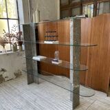 Roche Bobois stone and glass sculpture shelf 1970s
