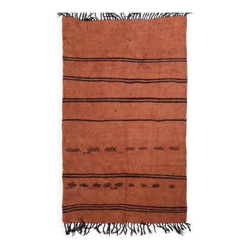 Kilim Turc Vintage Terracotta, Motif Tribal, Tapis Chambre Bohème, 147x245Cm