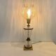Large Albret crystal lamp in brass and neoclassical opaline glass globe
