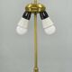 Hollywood regency brass floor lamp with romo shade, italy 1950s