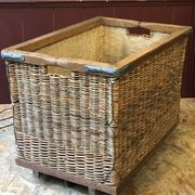 Rattan basket trolley from la Samaritaine store on wheels