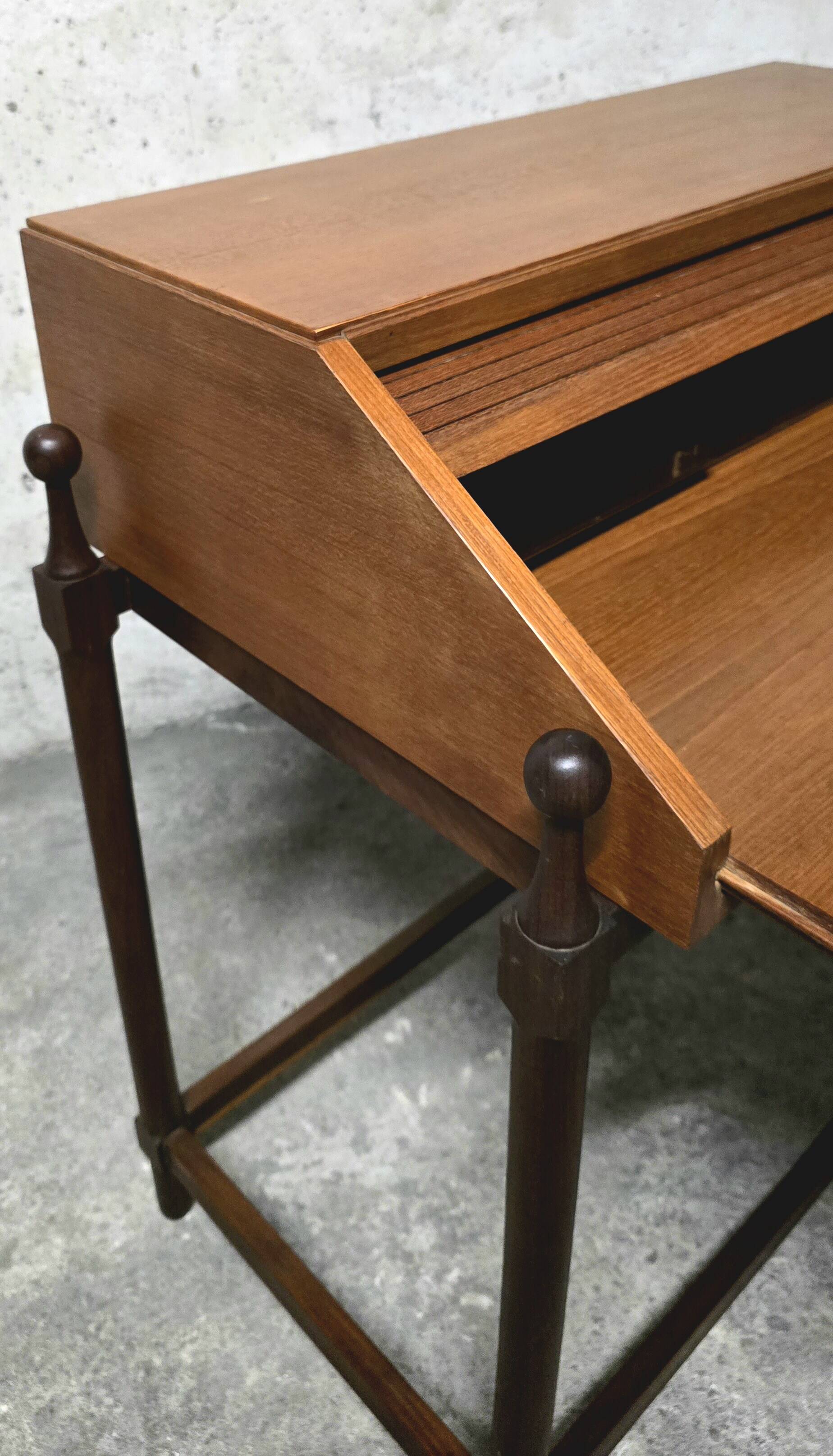Modernist teak secretary by Fratelli Proserpio, Italy, 1960