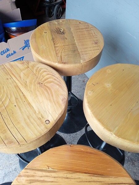 6 high bar stools wood and metal