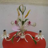 Lustre vintage  "fleurs et épi de blé"