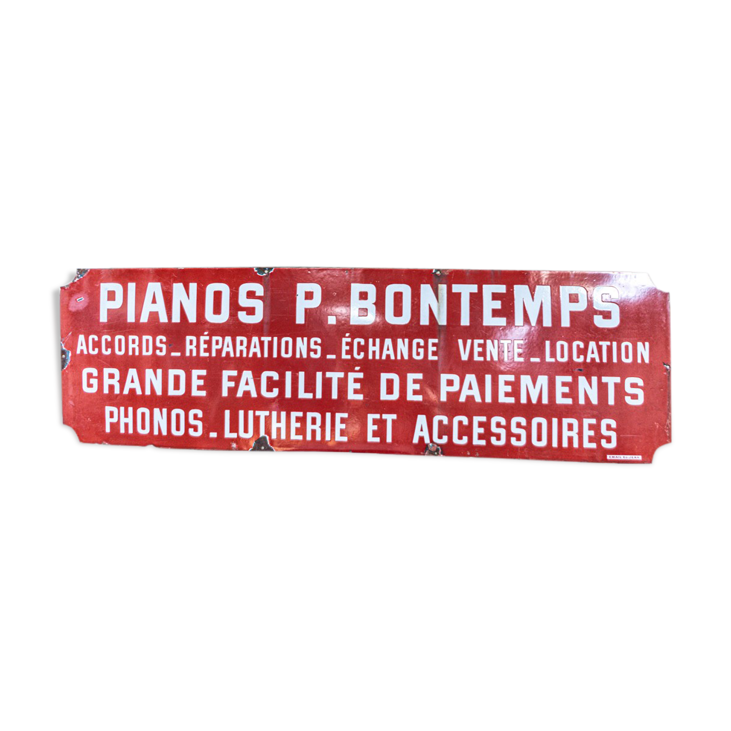 Piano enamelled sign "Bontemps"