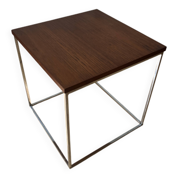 Table d’appoint années 60 en teck et acier chromé
