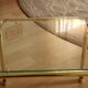 Small brass and glass side table, ideal as a plant stand, vintage from the 70s