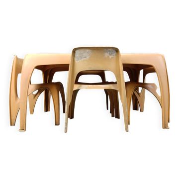 German dining set by Preben Fabricius for Interplast, 1970s