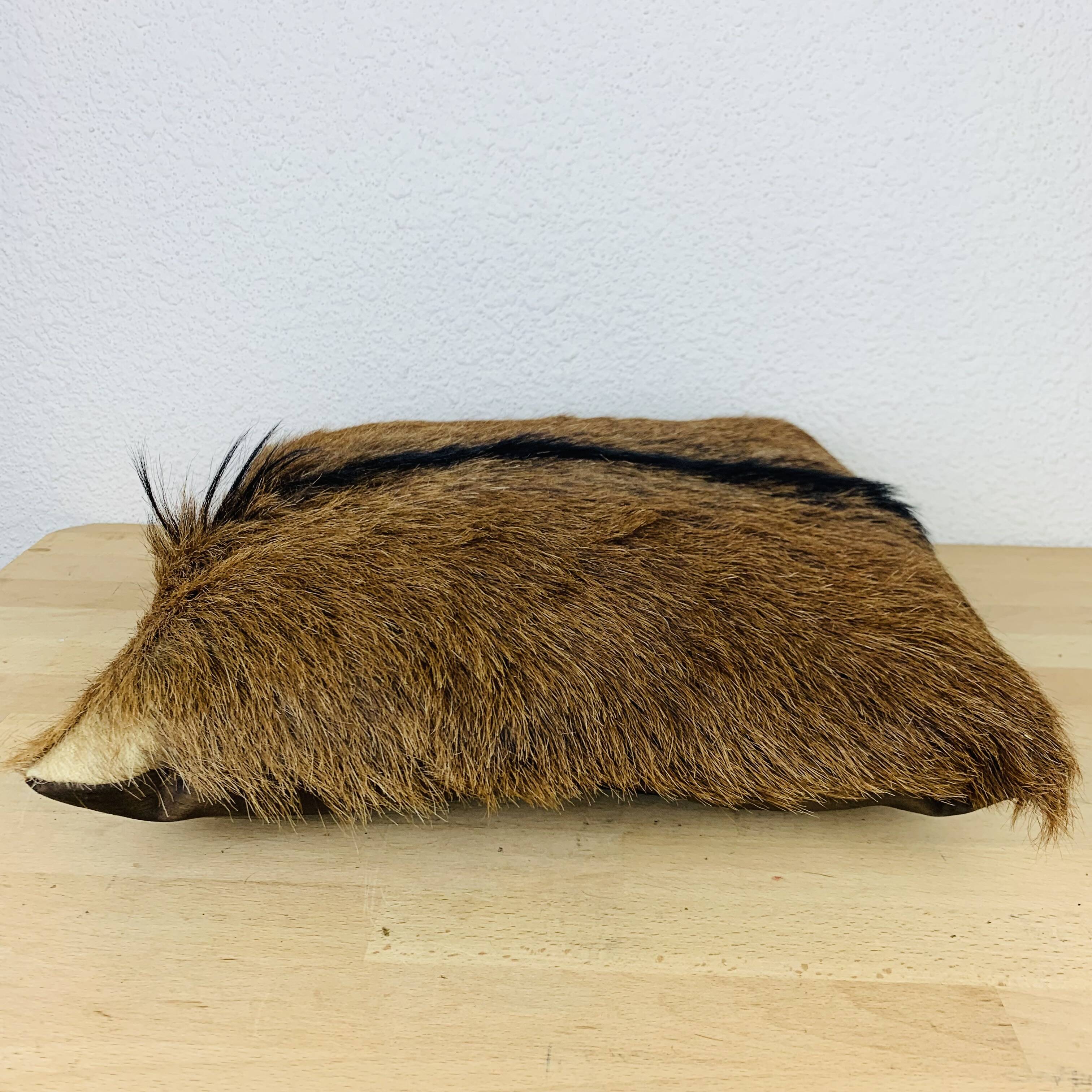 Vintage goatskin cushion