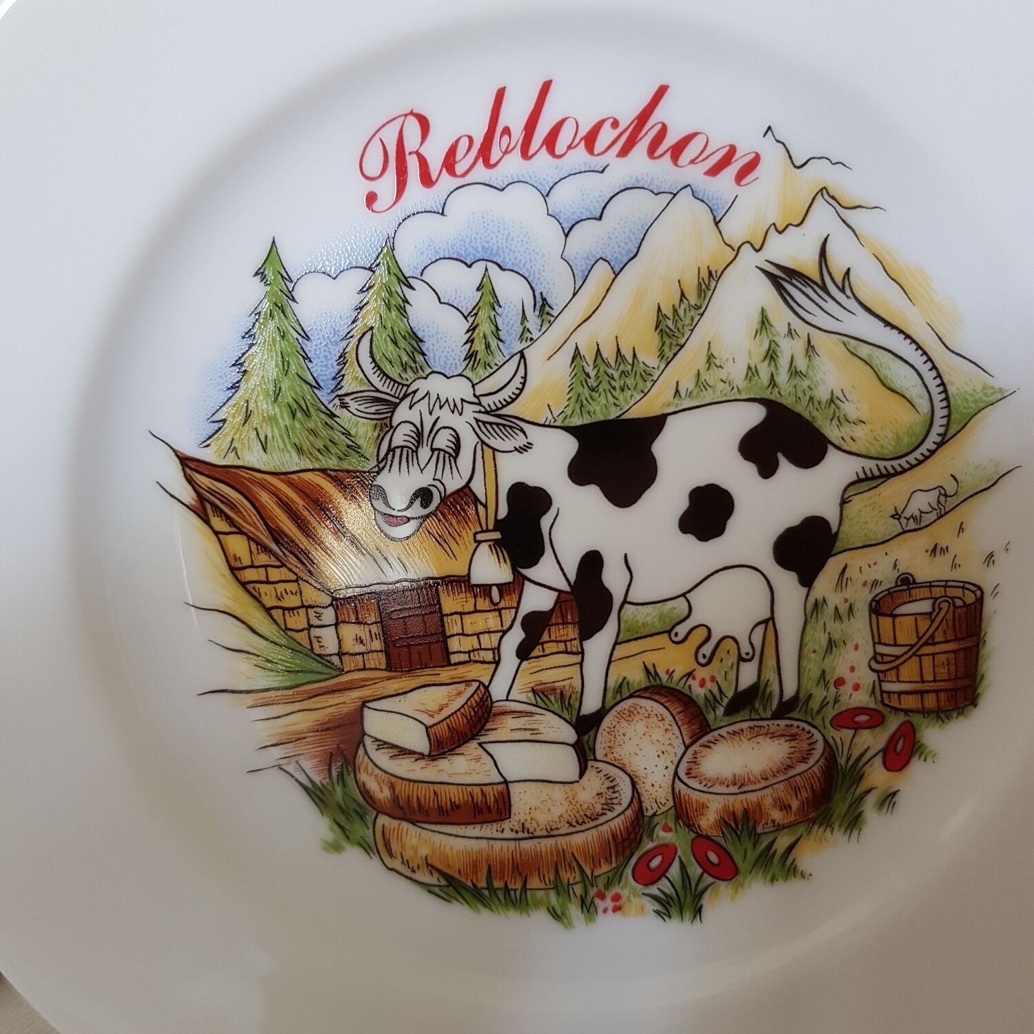 Lot de 6 assiettes de fromages en porcelaine de Limoges