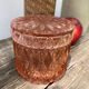 Powder box for Art Deco jewelry in pink crystal