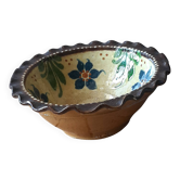 Antique glazed terracotta salad bowl
