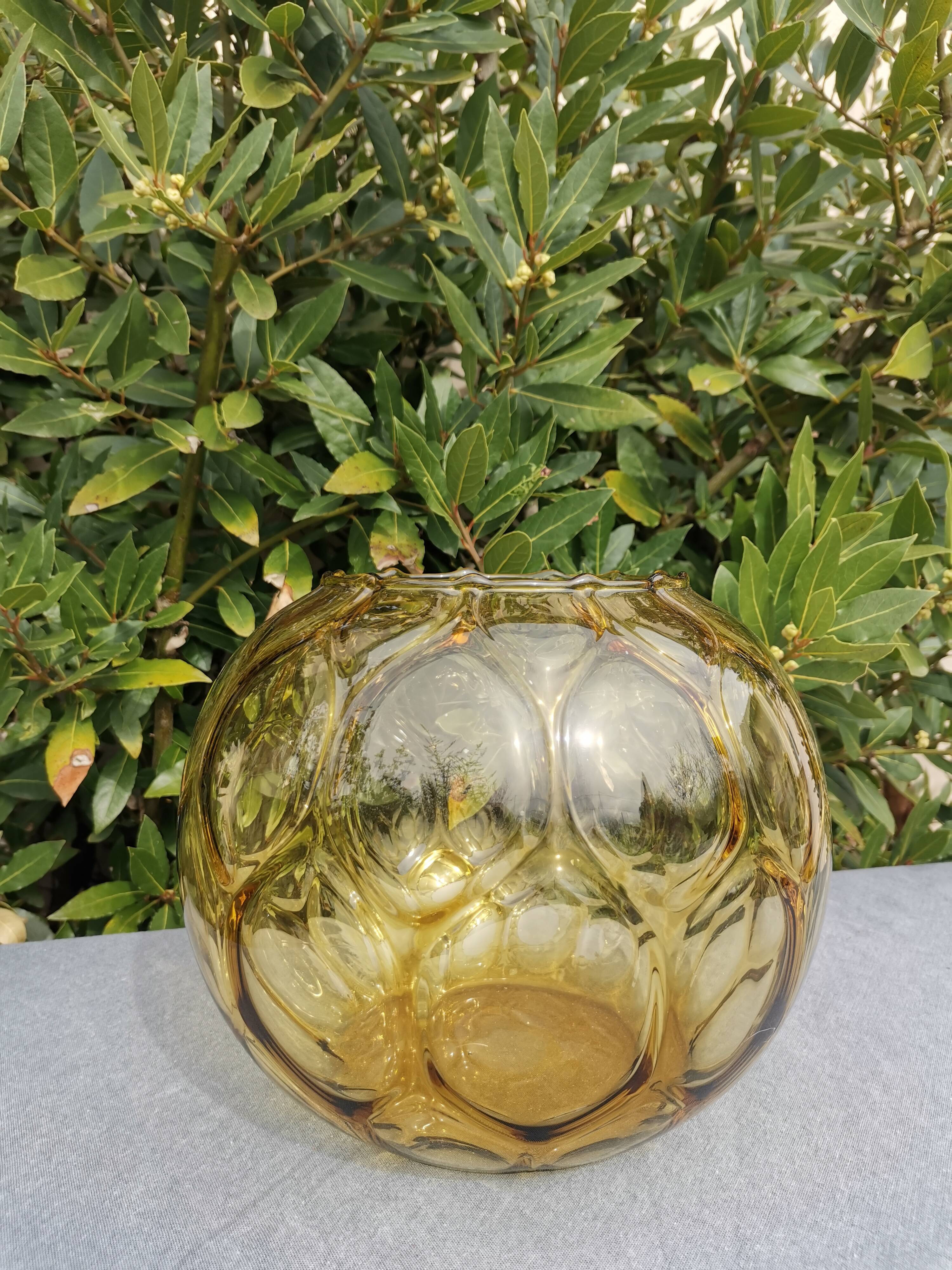 Amber ball vase