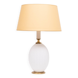 Philips Milk Glass ribbed table lamp design Louis Kalff 1950s