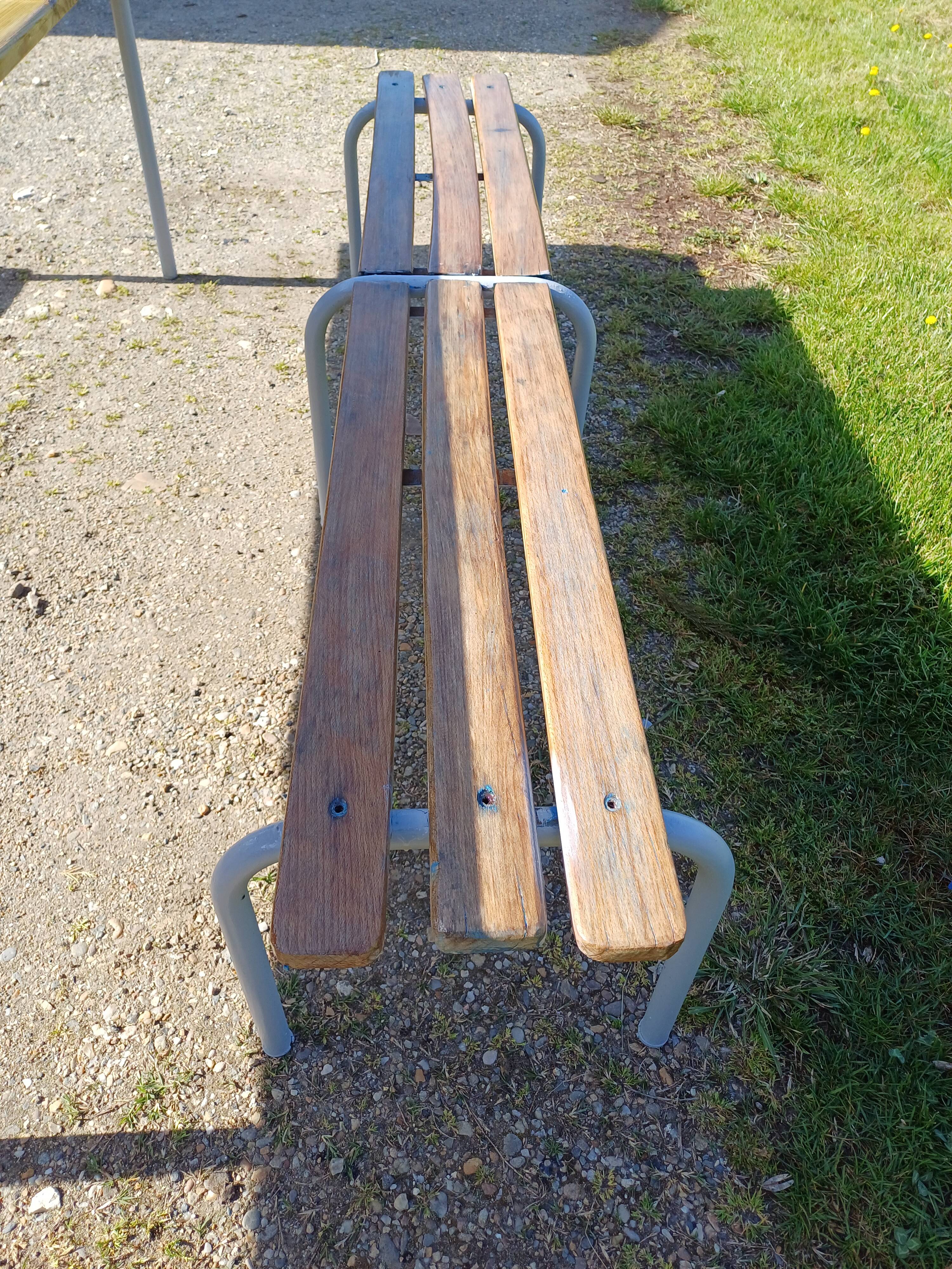 Industrial or Community Table with Benches