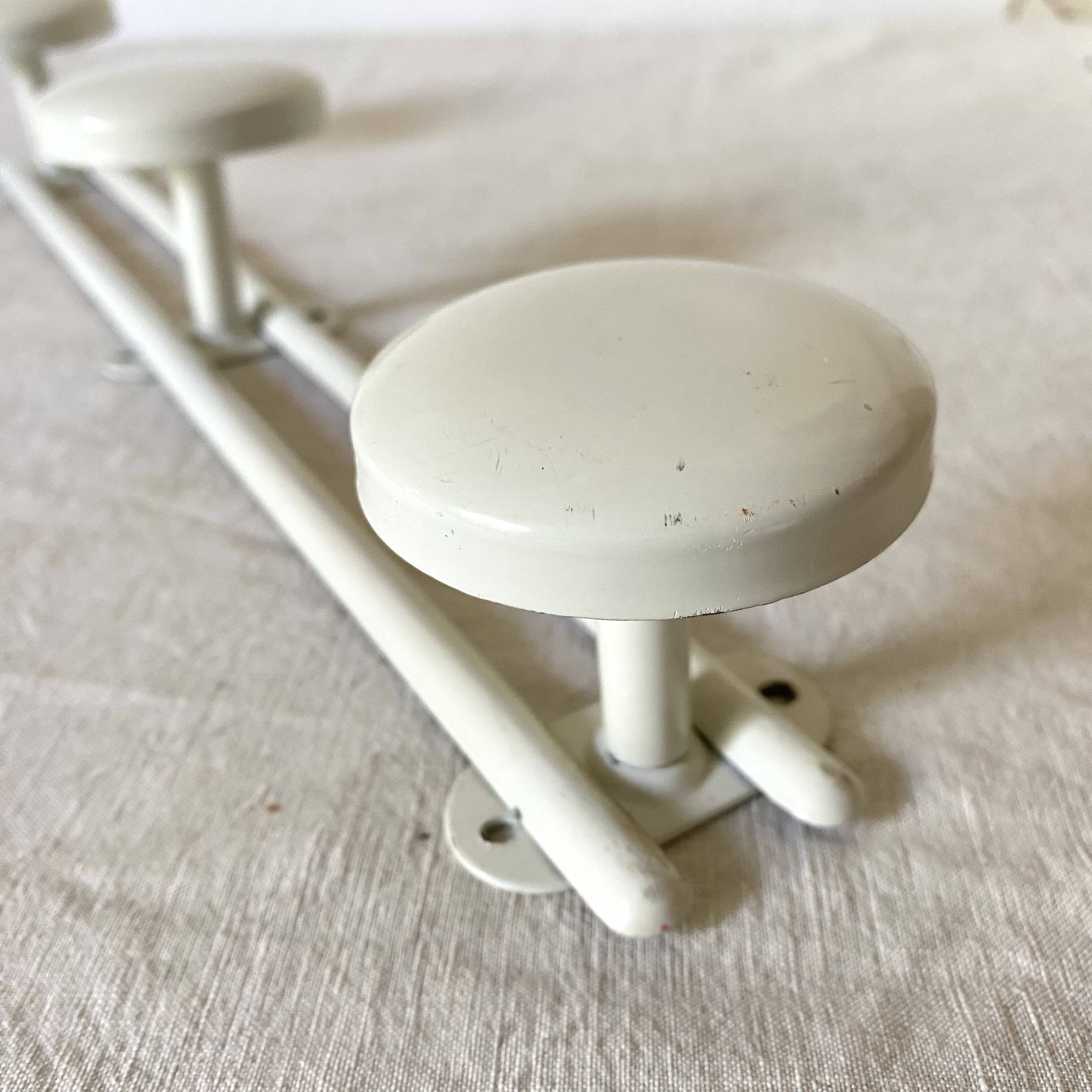 Vintage metal coat rack with 3 hooks