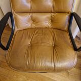 Charles Pollock leather office chair for Knoll