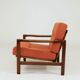Vintage Armchair Orange Papaya Cushions, Poland, 1960