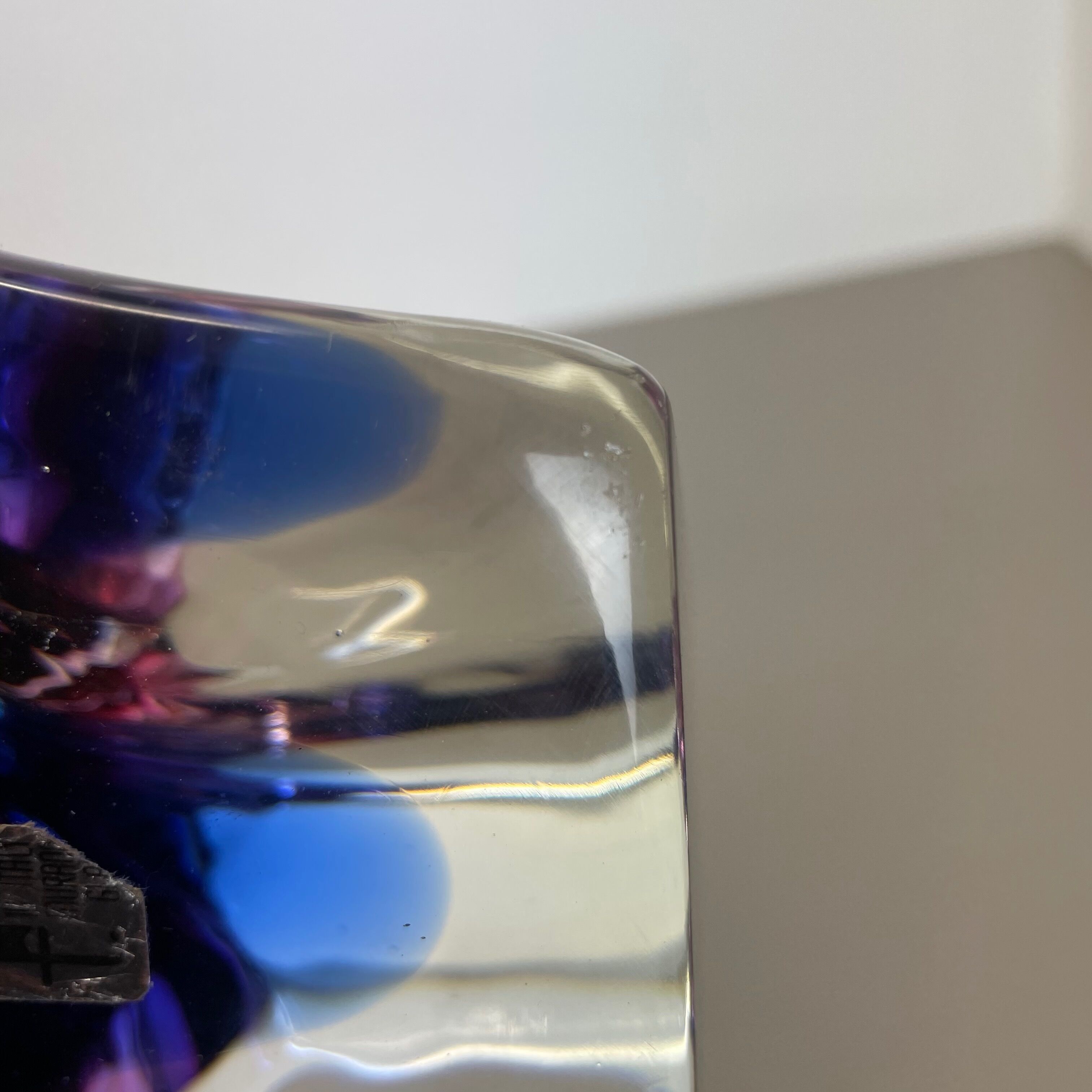 2,5 Kg Floral Glass Bowl Shell Centerpiece by Fratelli Toso Murano, Italy, 1970s