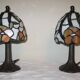 Pair of Tiffany Style Bedside Lamps 1990s Art Nouveau