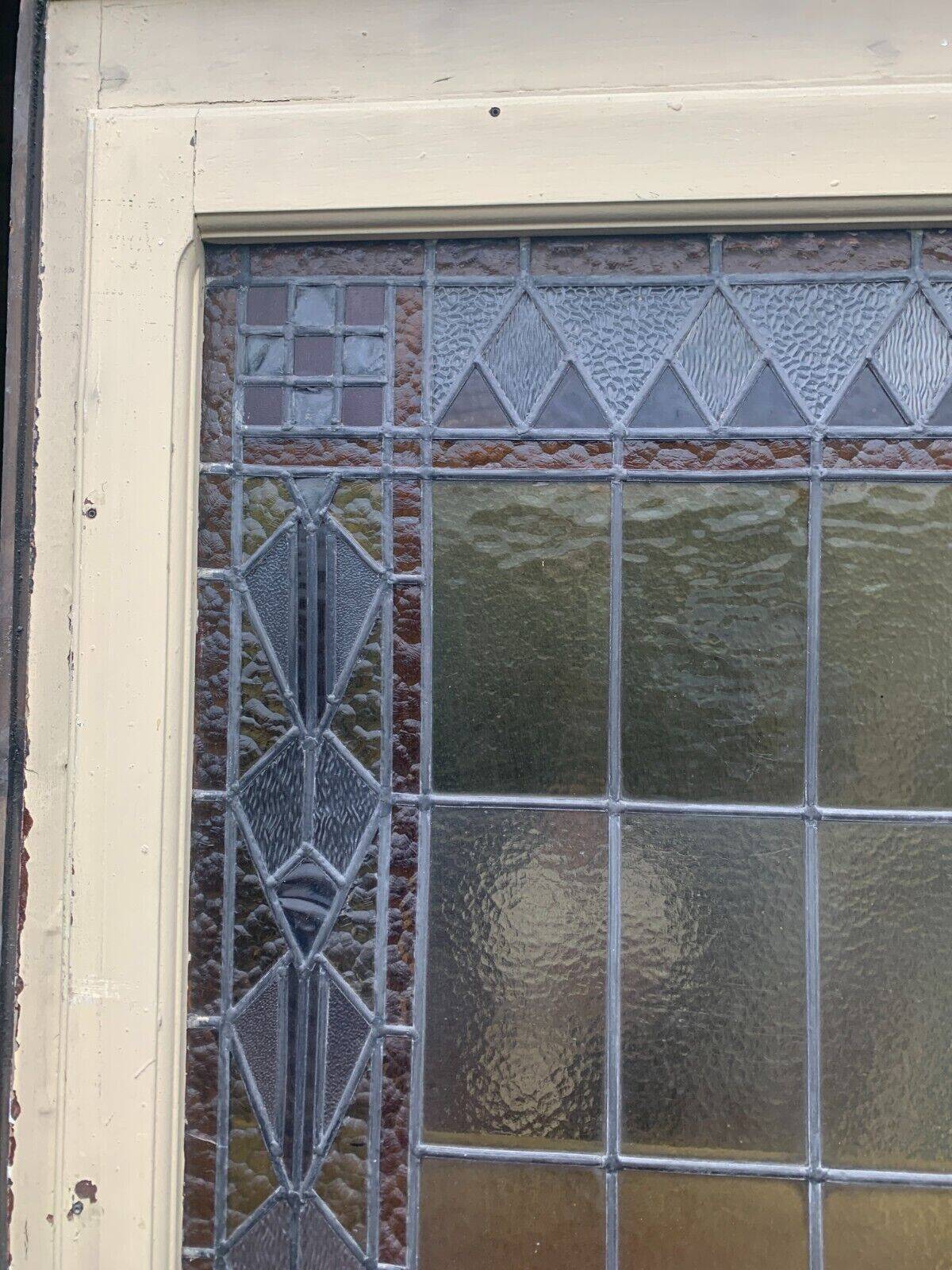 20th century Art Deco stained glass panel