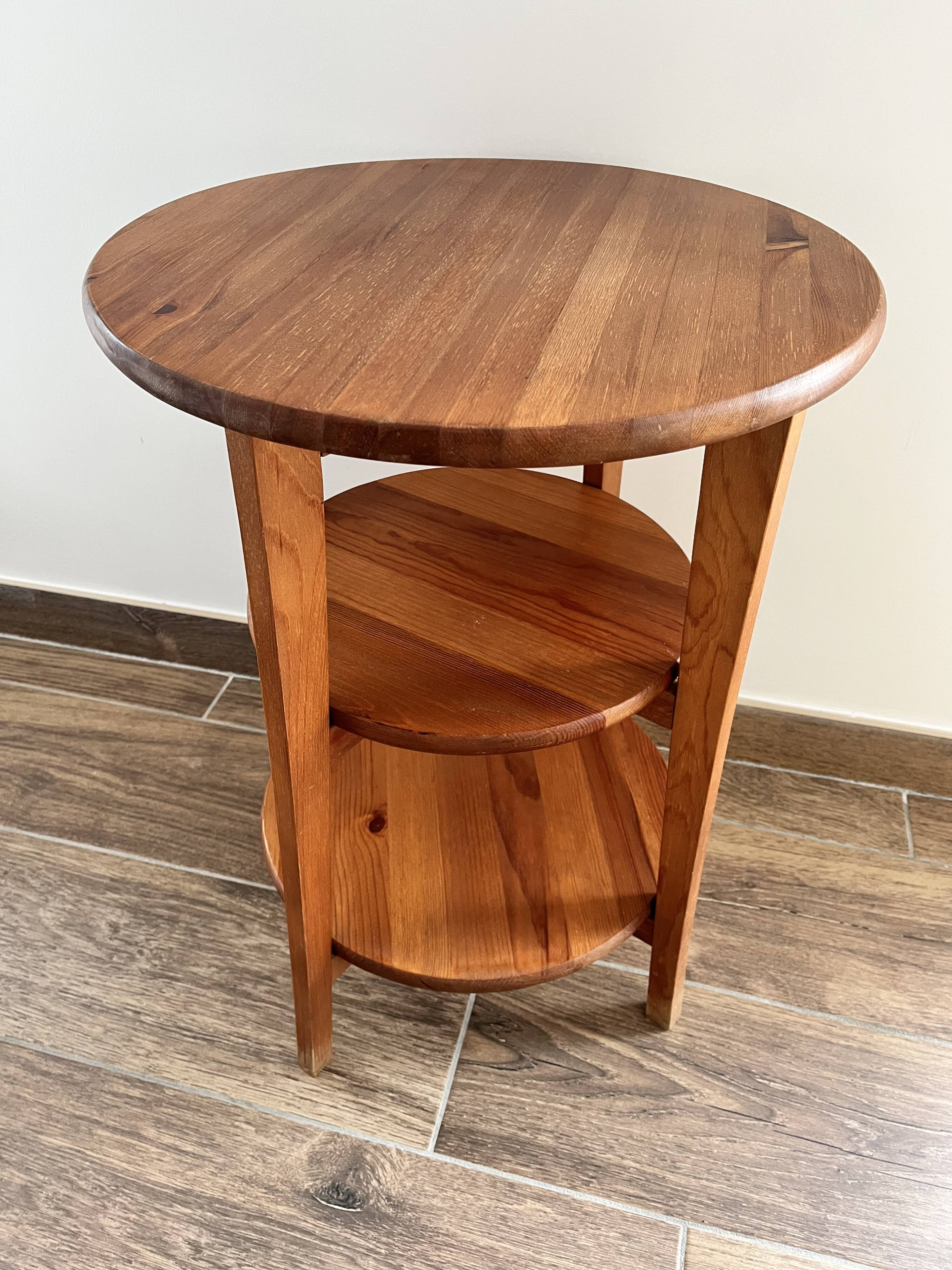 Table d'appoint vintage IKEA Olsvik en pin massif (Années 2000)
