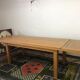 Solid oak table with extension cords