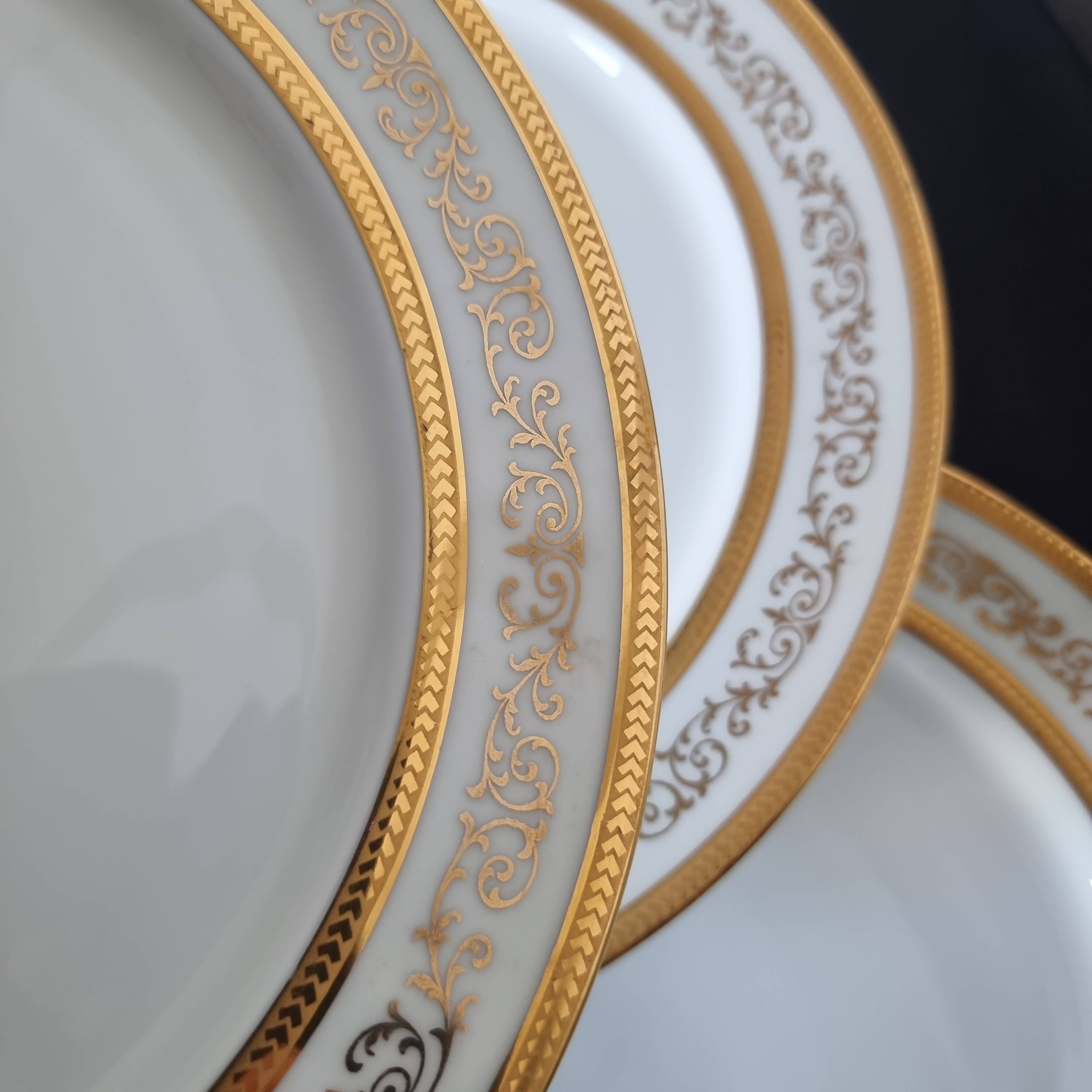 Ensemble de 6 assiettes à dessert ou à hors-d'œuvre en porcelaine fine de L
