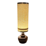 70's ceramic floor lamp with boucle fabric shade.