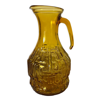 Amber glass pitcher 70s