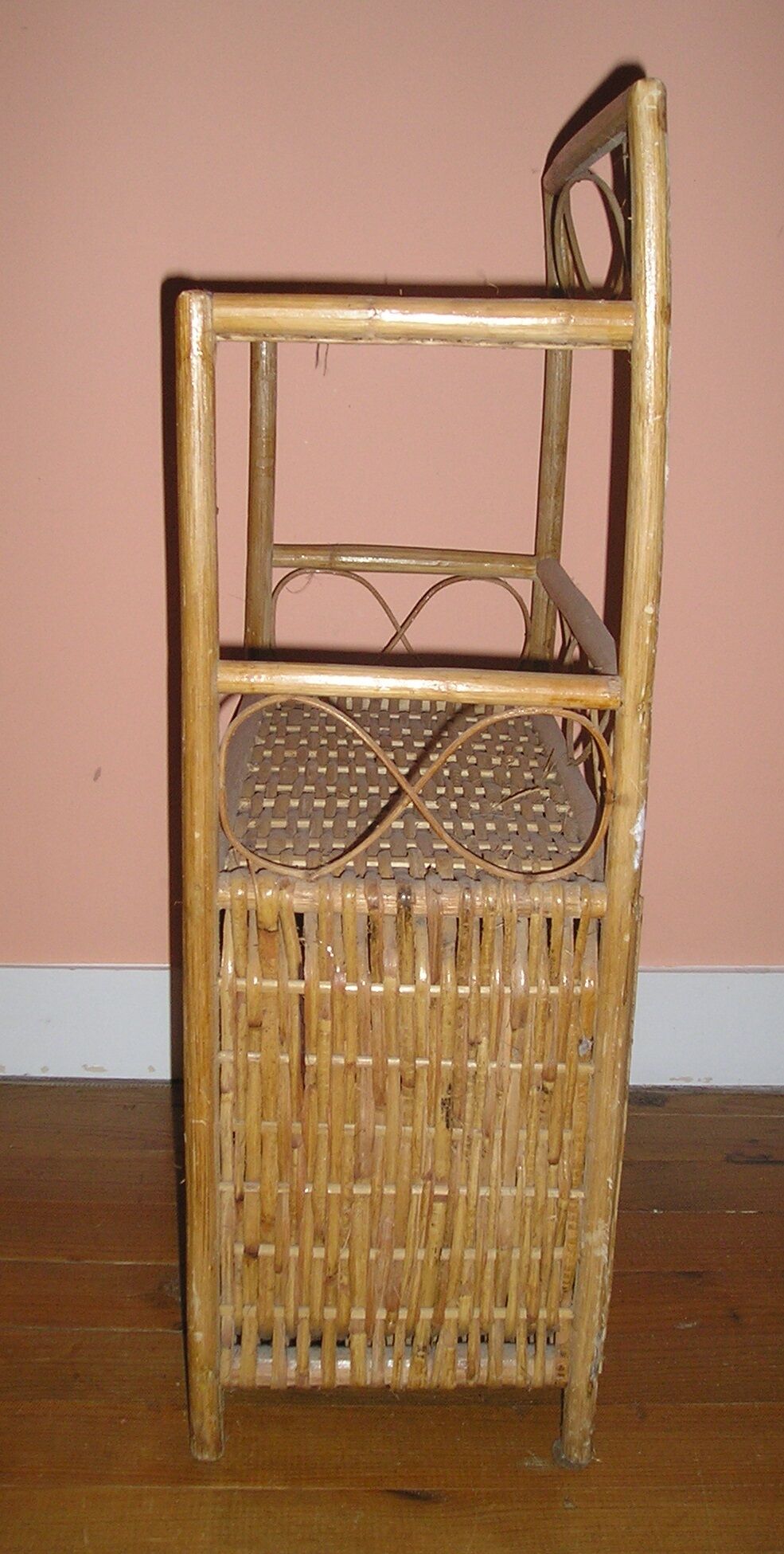 2-shelf, 2-door 1970/80 rattan furniture