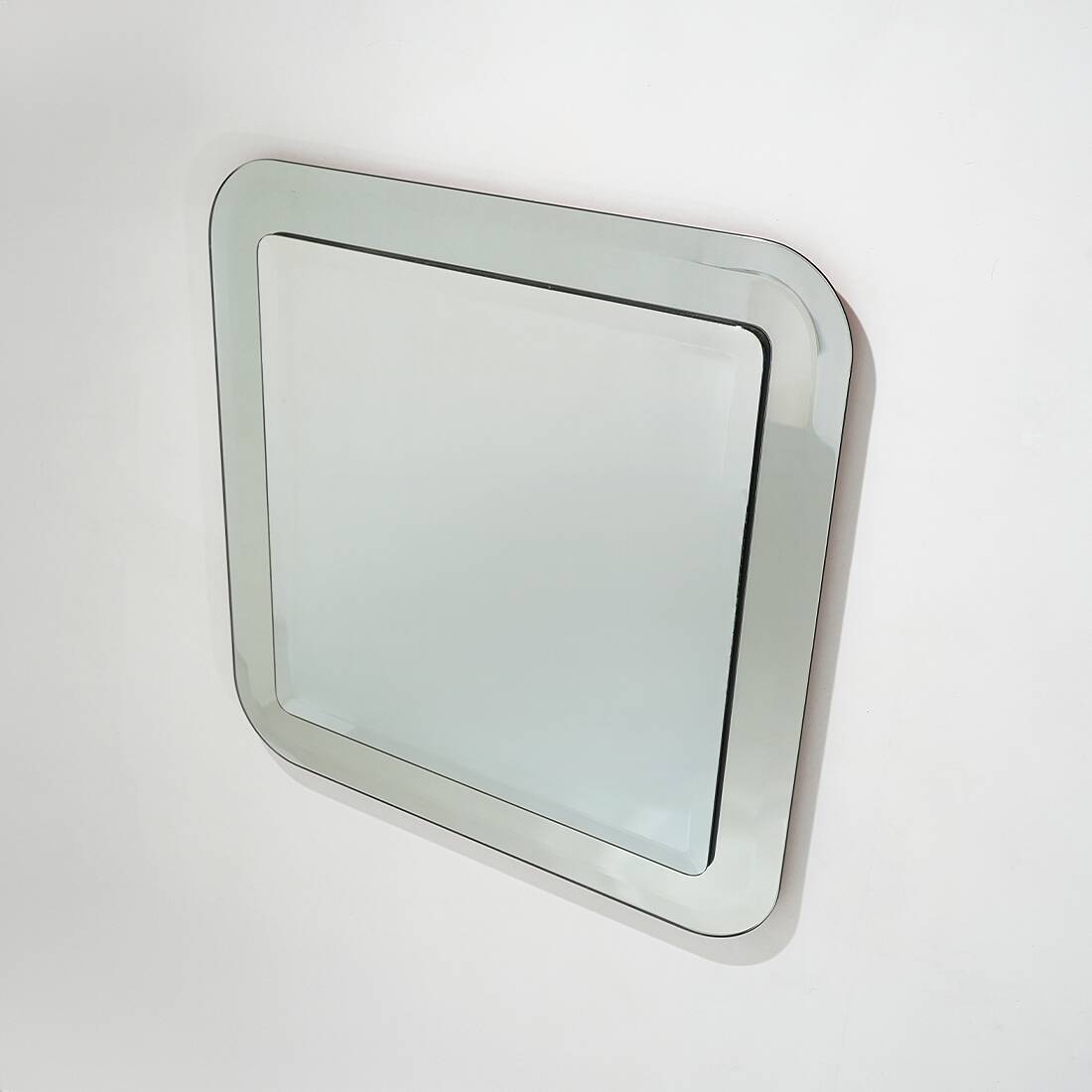 Square wall mirror with beveled edges, 1970s