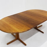 Vintage Danish round extendable dining table solid teak 1960s
