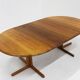 Vintage Danish round extendable dining table solid teak 1960s