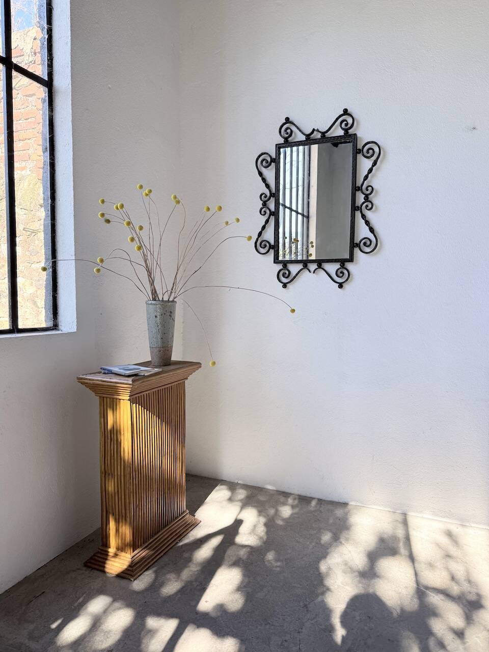 Brutalist wrought iron mirror 1940