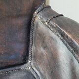 Fauteuil en corne et cuir ancien - 1950s