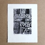 Original signed black and white abstract screenprint