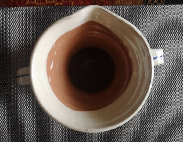 Pichet vase en terre cuite émaillée à doubles anses - années 1950/1960