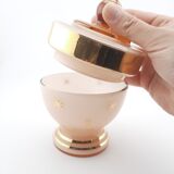 Pink glass vanity jar