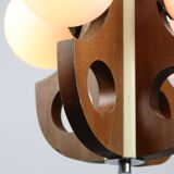 Mid-century scandinavian chrome & opaline chandelier, 1960s