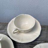 4 beige plain Sarreguemines cups