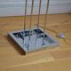 Modernist metal and glass floor lamp