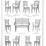 Suite of 4 viennese bistro chairs in bentwood 1900